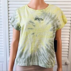DKNY JEANS Absin Herb Cotton Tie Dye Short Sleeve Shirt Size Small